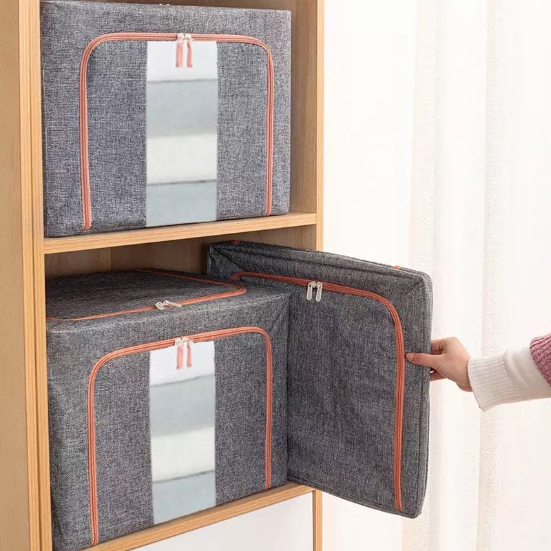 Printed Large Capacity Storage Box, Waterproof Oxford Cloth Steel Storage Box, Clothing Quilt Storage Bag Organizer, Quilt Blanket Socks Stuff Container, Portable Folding Closet Organizer Printed Large Capacity Storage Box, Waterproof Oxford Cloth Steel Storage Box, Clothing Quilt Storage Bag Organizer, Quilt Blanket Socks Stuff Container, Portable Folding Closet Organizer